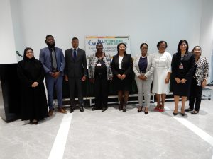 Caribbean Law Libraries Group Picture - Chancellor of the Judiciary, Madam Justice Yonette Cummings-Edwards (centre) and DPP Shalimar Ali-Hack, SC with other invitees.